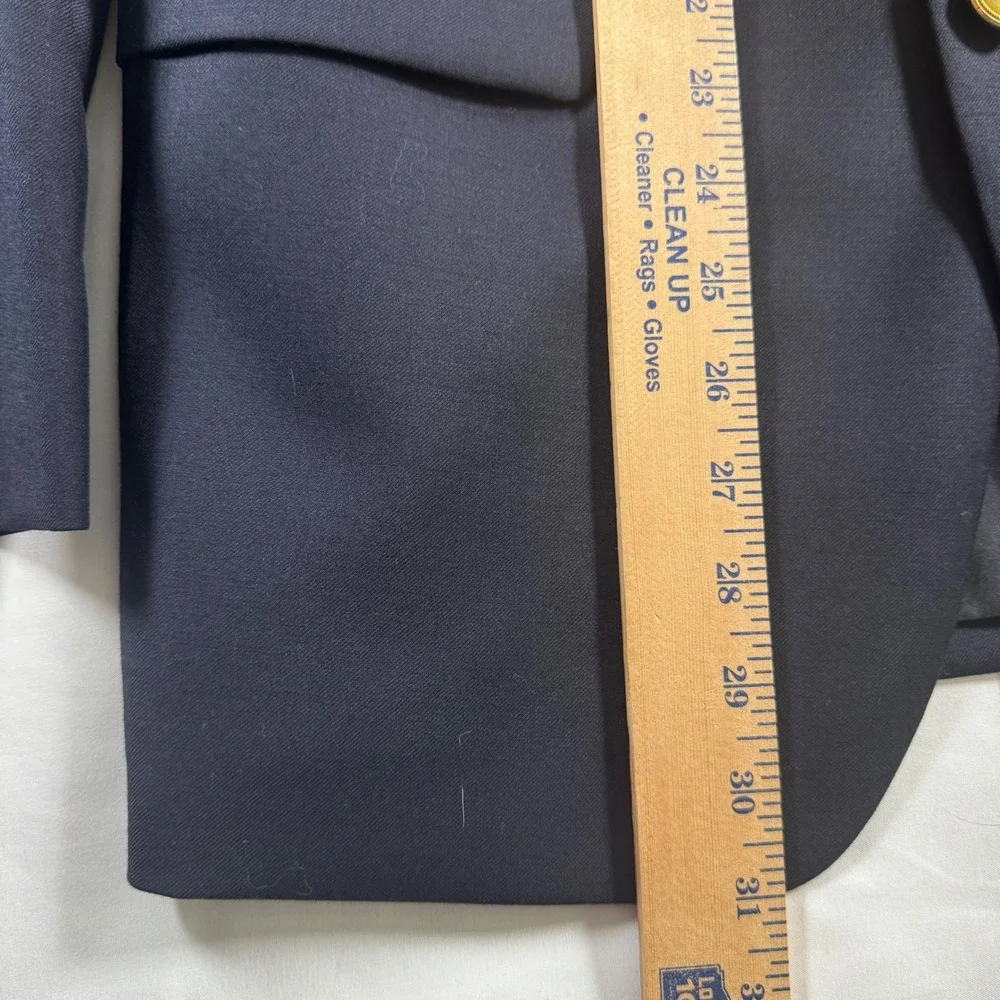 Lauren Ralph Lauren Total Comfort Sportcoat Mens 38R Navy Blue Wool Gold Button